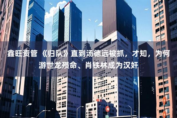 鑫旺资管 《归队》直到汤德远被抓，才知，为何游世龙殒命、肖铁林成为汉奸