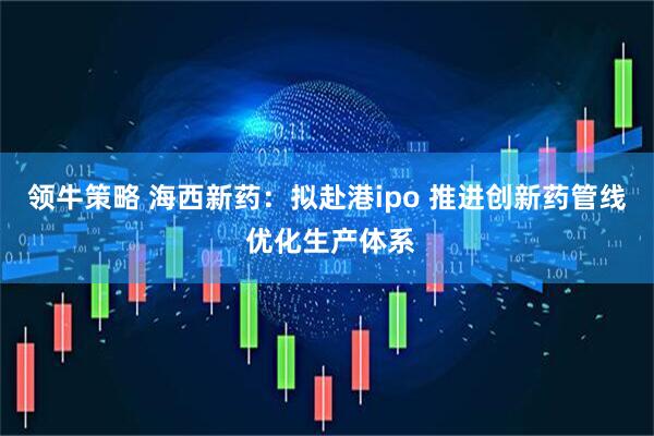 领牛策略 海西新药：拟赴港ipo 推进创新药管线 优化生产体系